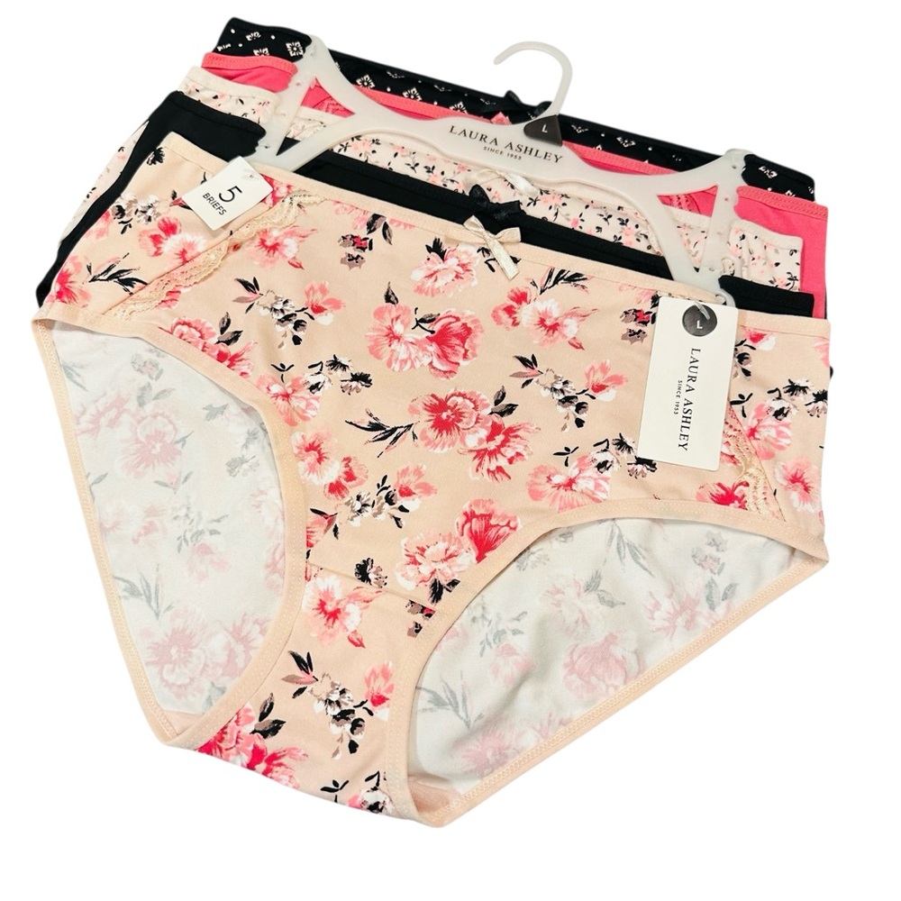 New Laura Ashley 5-Pack Briefs Panties Underwear NWT